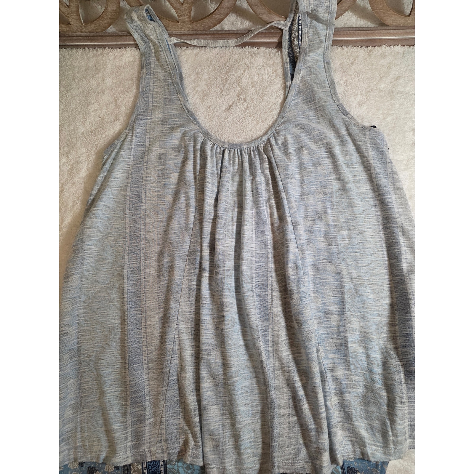 414  Lucky Brand Gray  Blue Reversible Tank Top Nwt